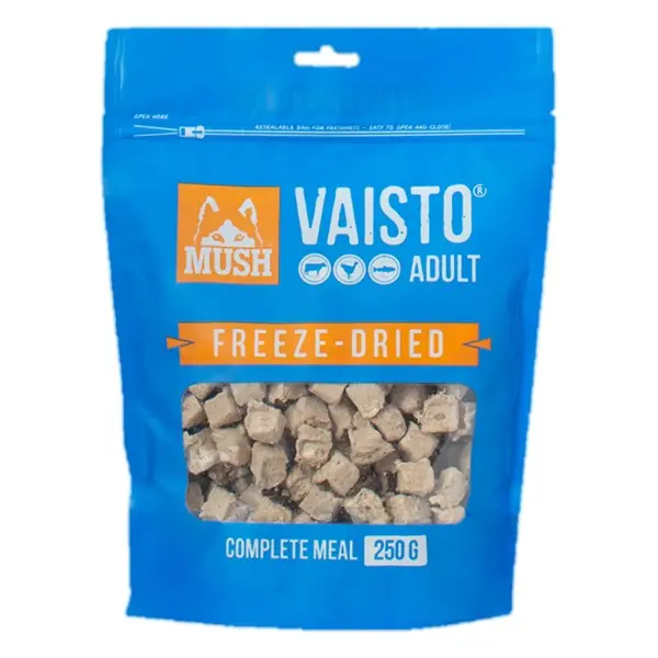 Mush BLÅ nöt/kalkon/lax hund frystorkat 250g Begränsat erbjudande