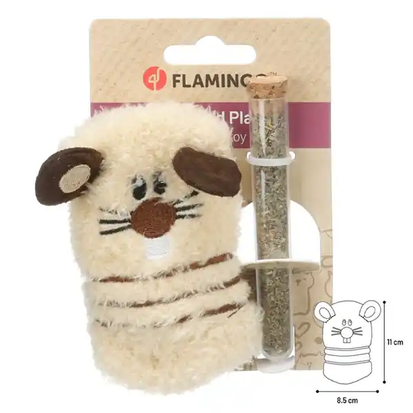 Utförsäljning Mus Tucca för kattmynta beige 13,5cm med refill
