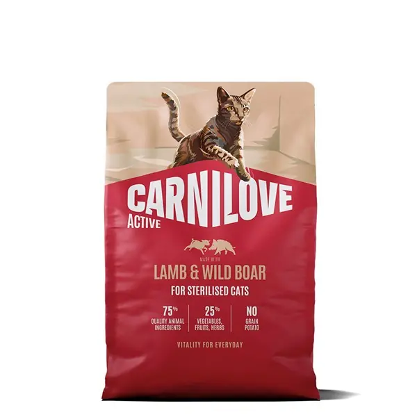 Carnilove Active Cat Lamb & Wild boar for Sterilised Adult All Breeds 2 kg I lager