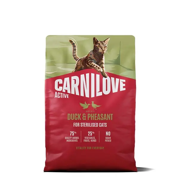 Snabb frakt Carnilove Active Cat Duck & Pheasant for Sterilised Adult All Breeds 2 kg