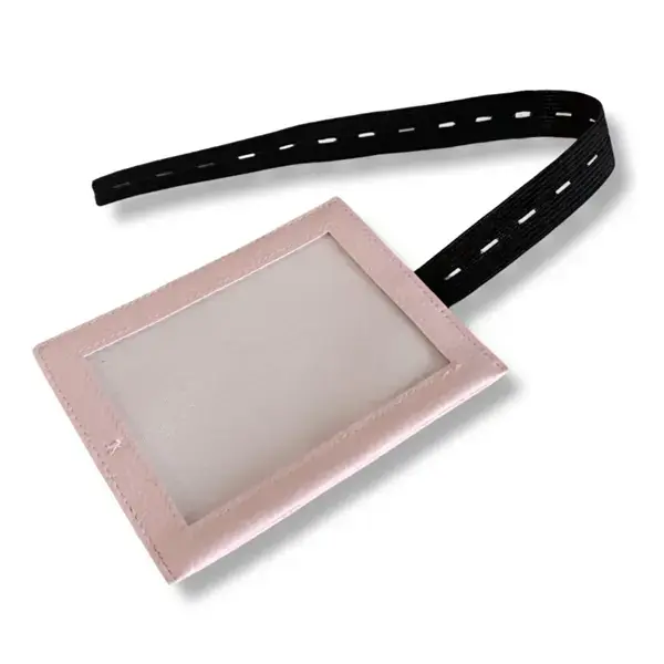 Rabatter Nummerlappshållare konstläder - rosa
