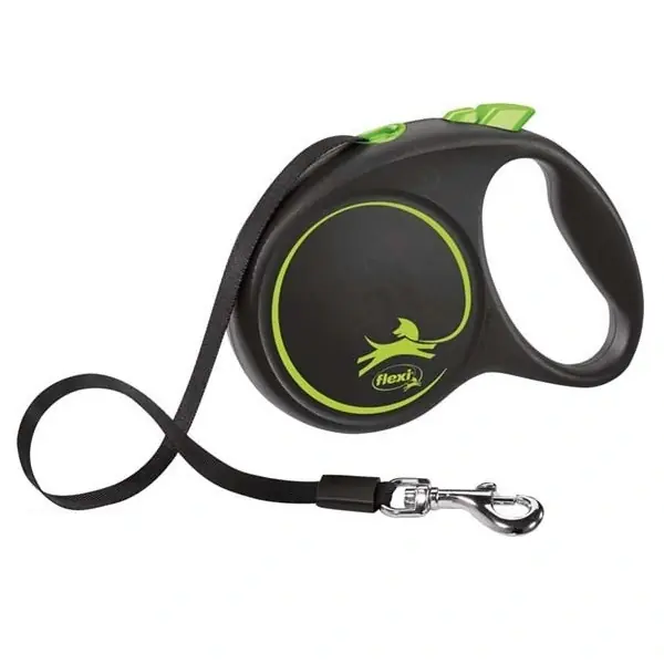 Flexikoppel Black Design MEDIUM med band 5 meter - svart/grön Handla nu