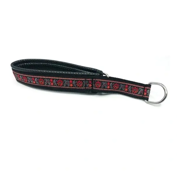 Köp online Hundhalsband halvstryp - röd blomma 30 cm