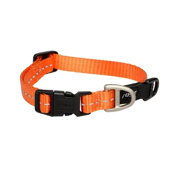 Begränsat erbjudande Rogz Utility ställbart hundhalsband med reflextråd - Orange 20-31 cm