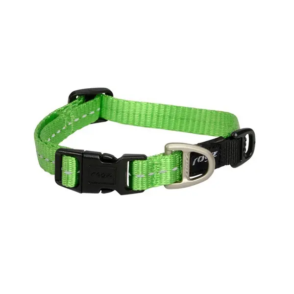 Rogz Utility ställbart hundhalsband med reflextråd - Lime 20-31 cm Begränsat erbjudande