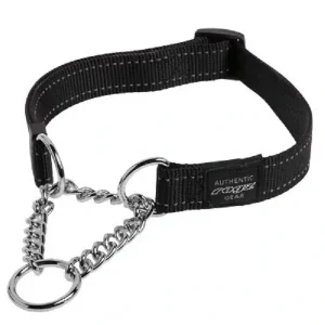 Rogz Utility ställbart halvstryp med reflextråd - Svart M - 32-44 cm Extra rabatt