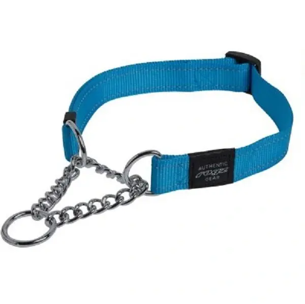 Populärt val Rogz Utility ställbart halvstryp med reflextråd - Turkos M - 32-44 cm